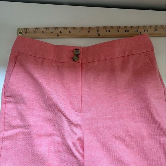 Talbots NWT Linen Pants Lined Coral Size 4 Petite Preppy Classic Coastal - Picture 7 of 9
